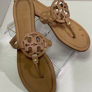 Tory Burch Miller Patent Leather Sandals – Nude, Size 13M